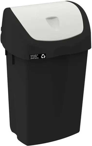 NRW šiukšliadėžė su baltu sūpynės dangčiu, tvari, 25 l